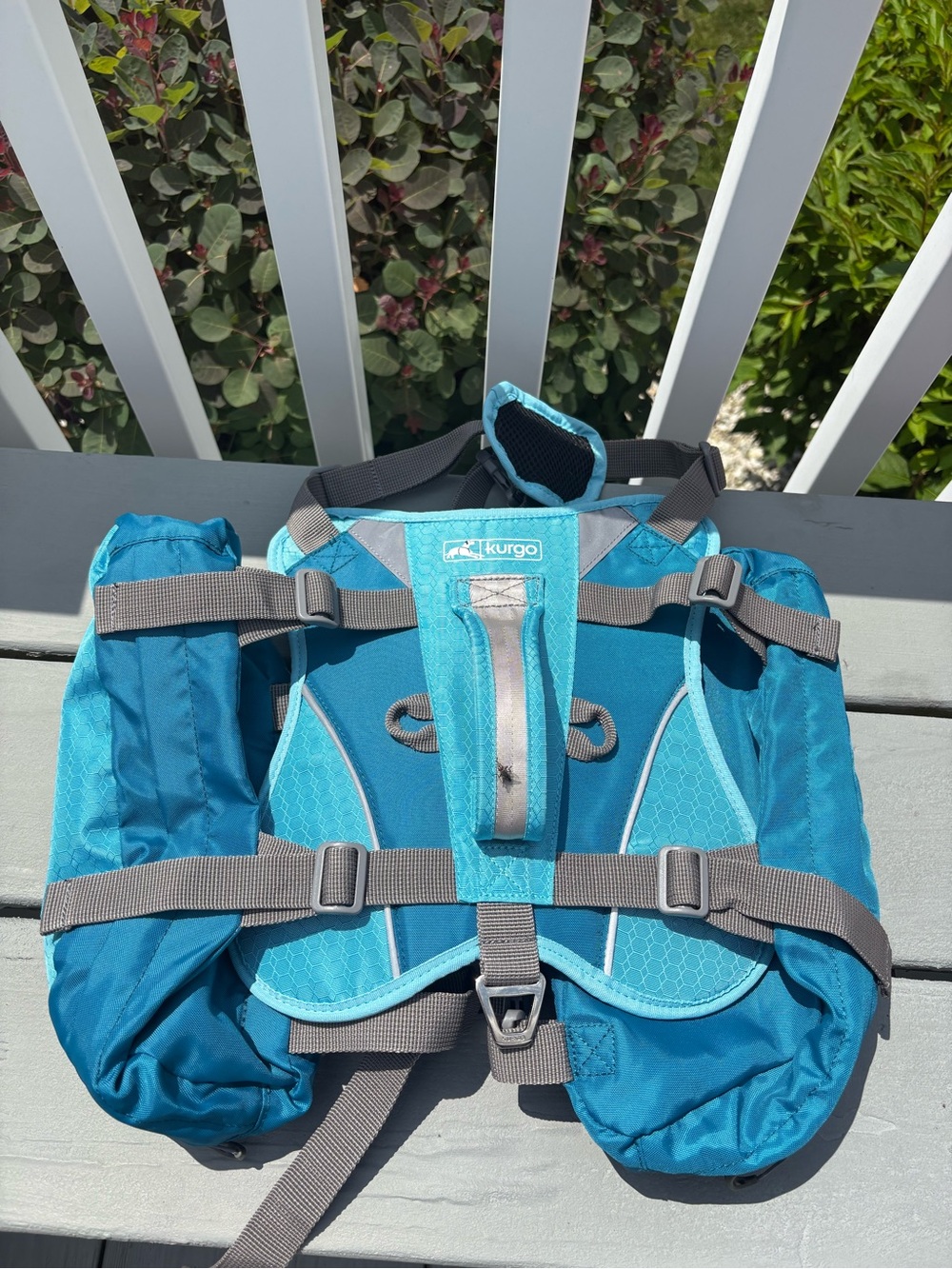 Kurgo Baxter Dog Backpack in Coastal Blue M/L